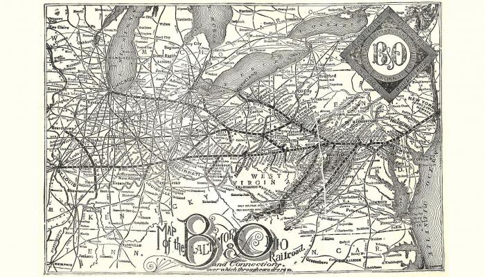 1891 map of the Baltimore & Ohio railroad